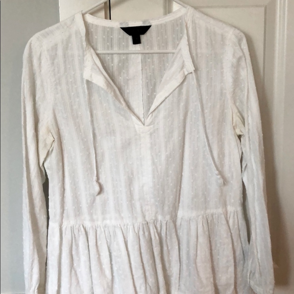 J.Crew White long sleeve top!